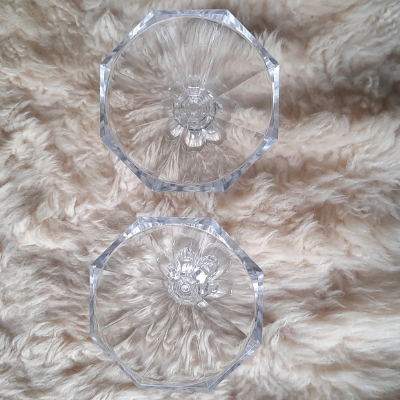Vintage Clear Glass Shannon Ireland Candlestick Holders - pair - Picture 4 of 5